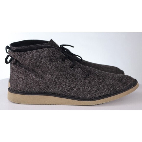 Tom\'s Men\'s High Top Sneaker Boots Size 14 M Canvas Charcoal Gray